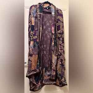 Lotus Traders Rayon Patchwork Batik Duster with Satin Trim Size 3X